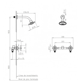 Griferia de ducha Andez Next sin transf 610.37
