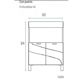 vanitory schneider Nilo 60 con mesada 3 agujeros