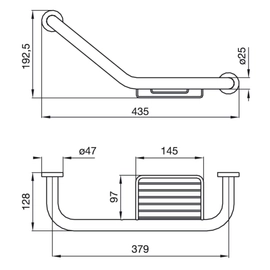 Agarradera FV grand hotel angular con jabonera 0714.10/37-CR