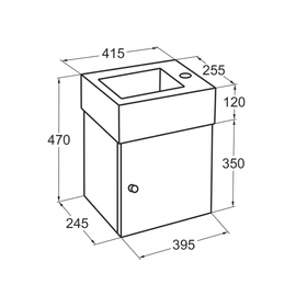 Mueble vanitory Ferrum armonica toilette sin lavatorio blanco