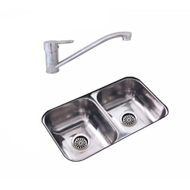 Juego Cocina Comp Johnson Bacha Doble Griferia Monocomando