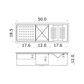 Barra escurridora 50x18.5 Mi Pileta acero 304 cromo BS50