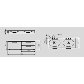 Vanitory Solaris Lagoon Nogal persa sin mesada LAG120