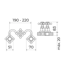 Griferia Estalgrif bidet haaz vintage cromo 350/020-00