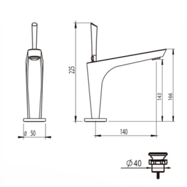 Griferia lavatorio bajo monocomando Hidromet Icon black 11101NEGR