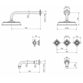 Griferia de ducha Piazza Renoir c/tranf cc grafito 21906GF