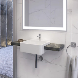 Lavatorio lea semiencastre 410X410 blanco Roca