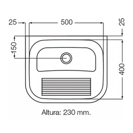 Bacha de lavadero Ferrum 50x40 acero inoxidable brillante G4400AB