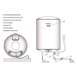 Termotanque Señorial 60L eléctrico black
