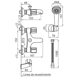 Grifería de ducha FV radal exterior 0112/C7-CR