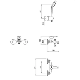 Griferia Ducha ext Peirano Adra c/transf cr 83-203