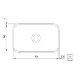 Bacha de cocina Tramontina 56x34x14cm lavínia 56BL pulido 94085500