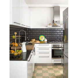 Revestimiento Misiones 15x7.5 Beveled Subway Black 1m2