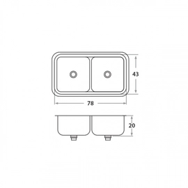 Bacha de cocina Mi Pileta Encastrable doble 406E
