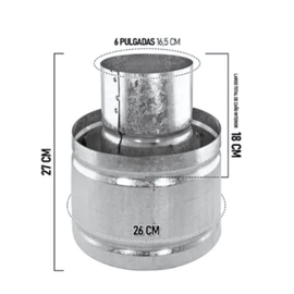 Sombrero galvanizado Tromen 6 pulgadas 05-000-145