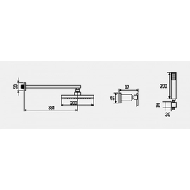 Griferia de ducha Hidromet Geometry cruz 2Vias 2863