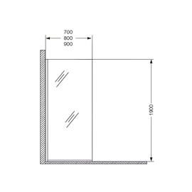 Mampara Ferrum Khios alta rebat vid transp 190X70 NL71A-NS//KHI-MP-018-NS