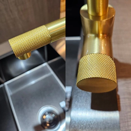 Grifería cocina Hidromet texture monoc pico recto gold 9870GOLD