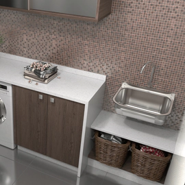 Bacha de lavadero Tramontina 50x40cm hera wall 34L satinado 94401107