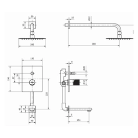 Griferia de ducha Piazza Lounge Art Monoc c/transf grafito 10906GF
