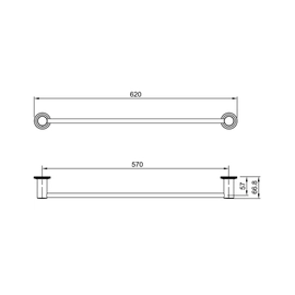Toallero barral Peirano Pulse Linea 20000 Cromo 20010C