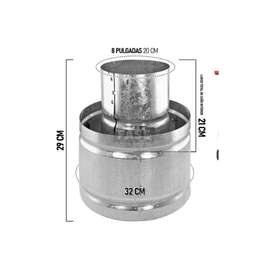 Accesorio Tromen Sombrerete galvanizado 8" 05-000-147