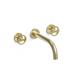 Griferia lavatorio pared Ring Hidromet gold 11590