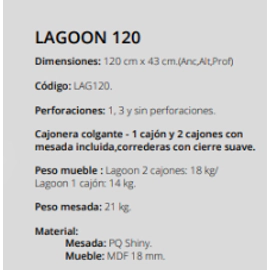 Vanitory Solaris Lagoon Nogal persa sin mesada LAG120