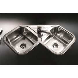 Bacha de cocina doble esquinera Johnson D78A