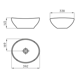 Bacha de baño Ferrum 40x34 tori cuenca TOR-BH-060-BL