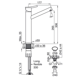 Grifería de lavatorio FV libby monocomando 0181.02/ 39-CR