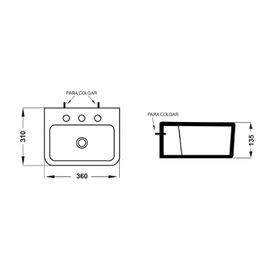 Lavatorio Cordenons Agata 3 ag bca L3RA-BL
