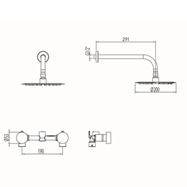 Griferia ducha sin transferencia Hidromet Texture cromo 9809CRCR