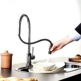 Grifería de cocina FV temple monocomando + rociador 0412.01/87-CR