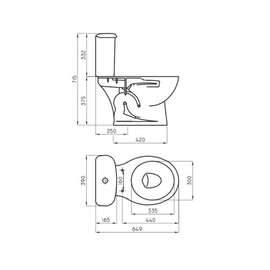 Inodoro largo Ferrum Andina bco AND-IN-002-BL