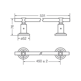 Accesorio Baño Fv Temple/City Cromo toallero barral 164/87 cr