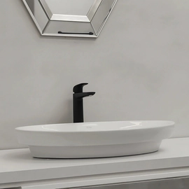 Bacha de lavatorio Ferrum milos ovalada blanca MLS-BH-054-BL
