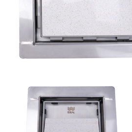 Desagüe Ideal cuadrado 15x15 acero inoxidable para revestir 12050