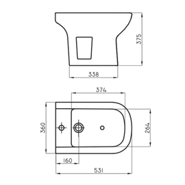 Bidet Ferrum bari 1AG blanco BAR-BI-100-BL