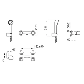 Grifería de ducha Hidromet semplice cromo 70078CR