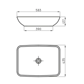 Bacha de baño Ferrum milos de apoyo blanca MLS-BH-001-BL