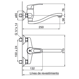 Grifería de cocina FV arizona monocomando exterior 406/B1