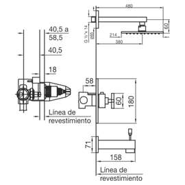 Grifería de ducha FV dominic cromo 0216R/85-CR
