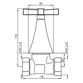 Llave de paso FV complemento cromo 0480/H3-19-CR
