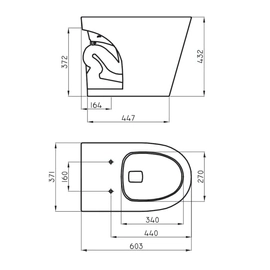 Inodoro corto Ferrum marina s/tapa blanco MAR-IN-004-BL