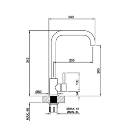 Griferia cocina monocomando Peirano Swift cromo 20-147