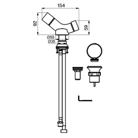 Grifería de bidet FV na clip monocomando negro 0189/N4- FB