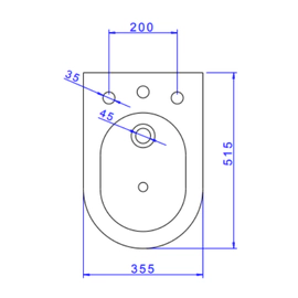 Bidet Deca Link 3 aguj negro mate B.23.94