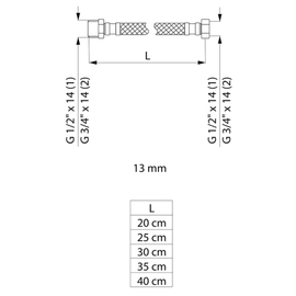 Tubo macho FV flexible GIR.H-M.Par35cm ½
