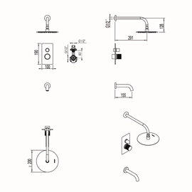 Hidromet griferia ducha c/transf texture gold 9803gold
